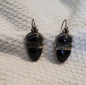 Silver and Onyx Earrings